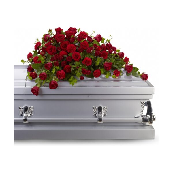 Red Rose Reverence Casket Spray